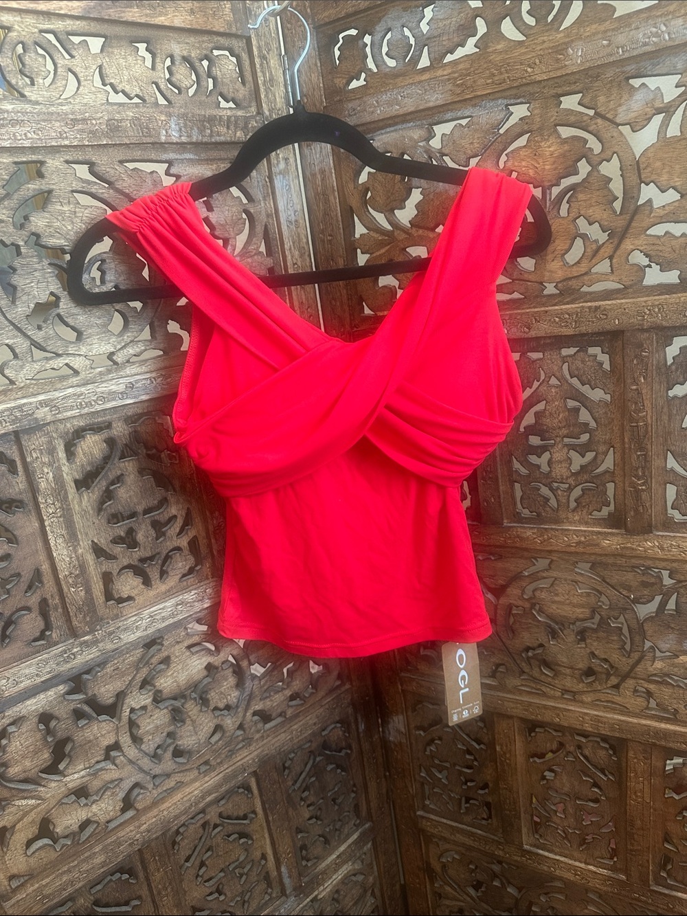 OGL Red Twist-Front Tank Top